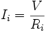 I_i = \frac{V}{R_i}\,