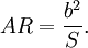 AR = {b^2 \over S}.